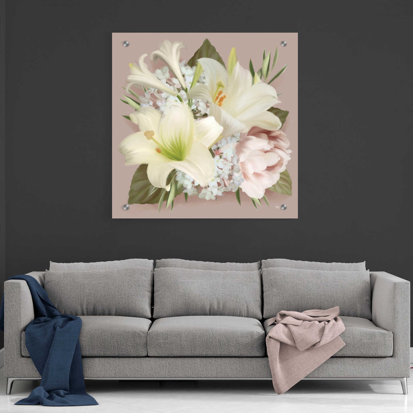 Epic Art 'Spring Lily Bouquet' by House Fenway, Acrylic Glass Wall Art,36x36