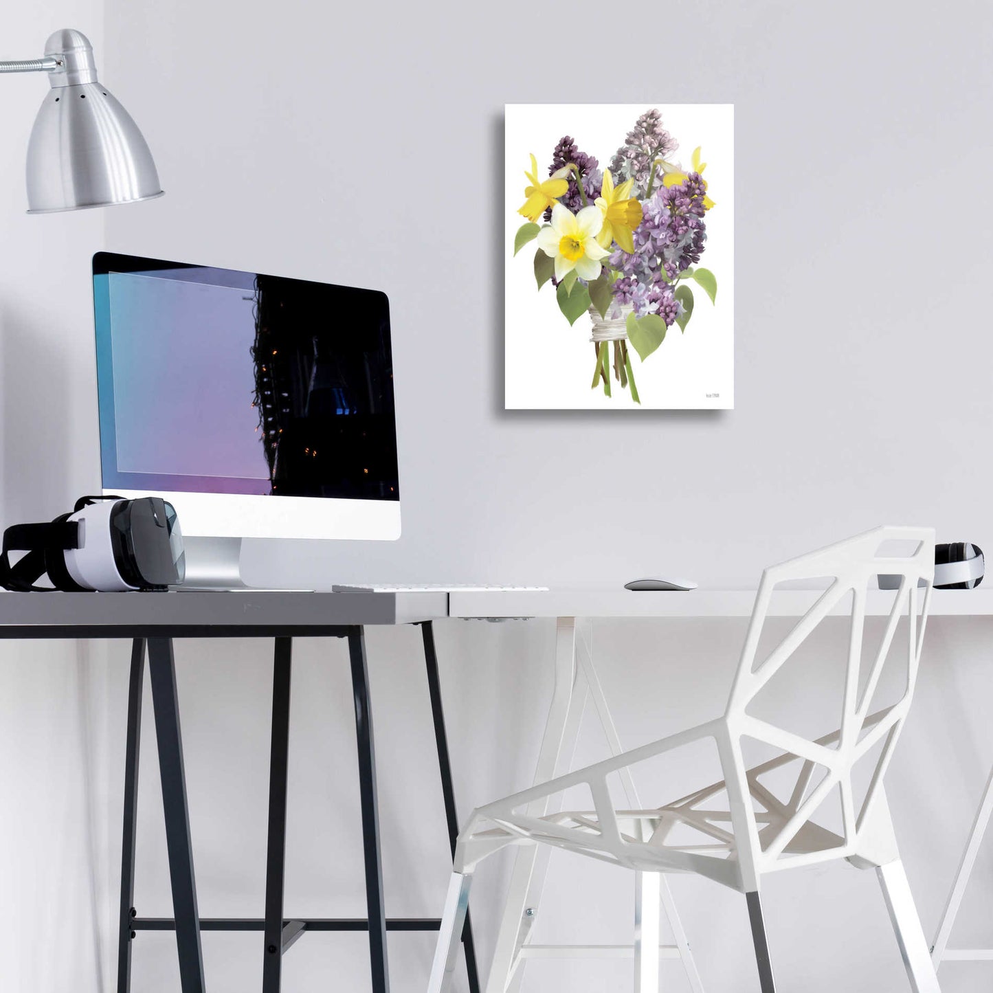 Epic Art 'Lilacs and Daffodils' by House Fenway, Acrylic Glass Wall Art,12x16