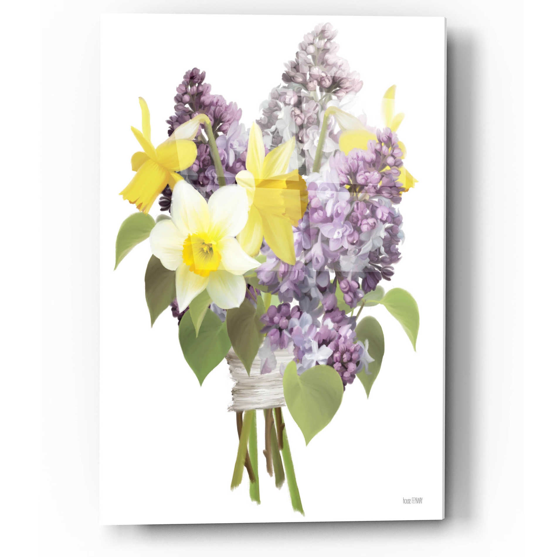 Epic Art 'Lilacs and Daffodils' by House Fenway, Acrylic Glass Wall Art,12x16