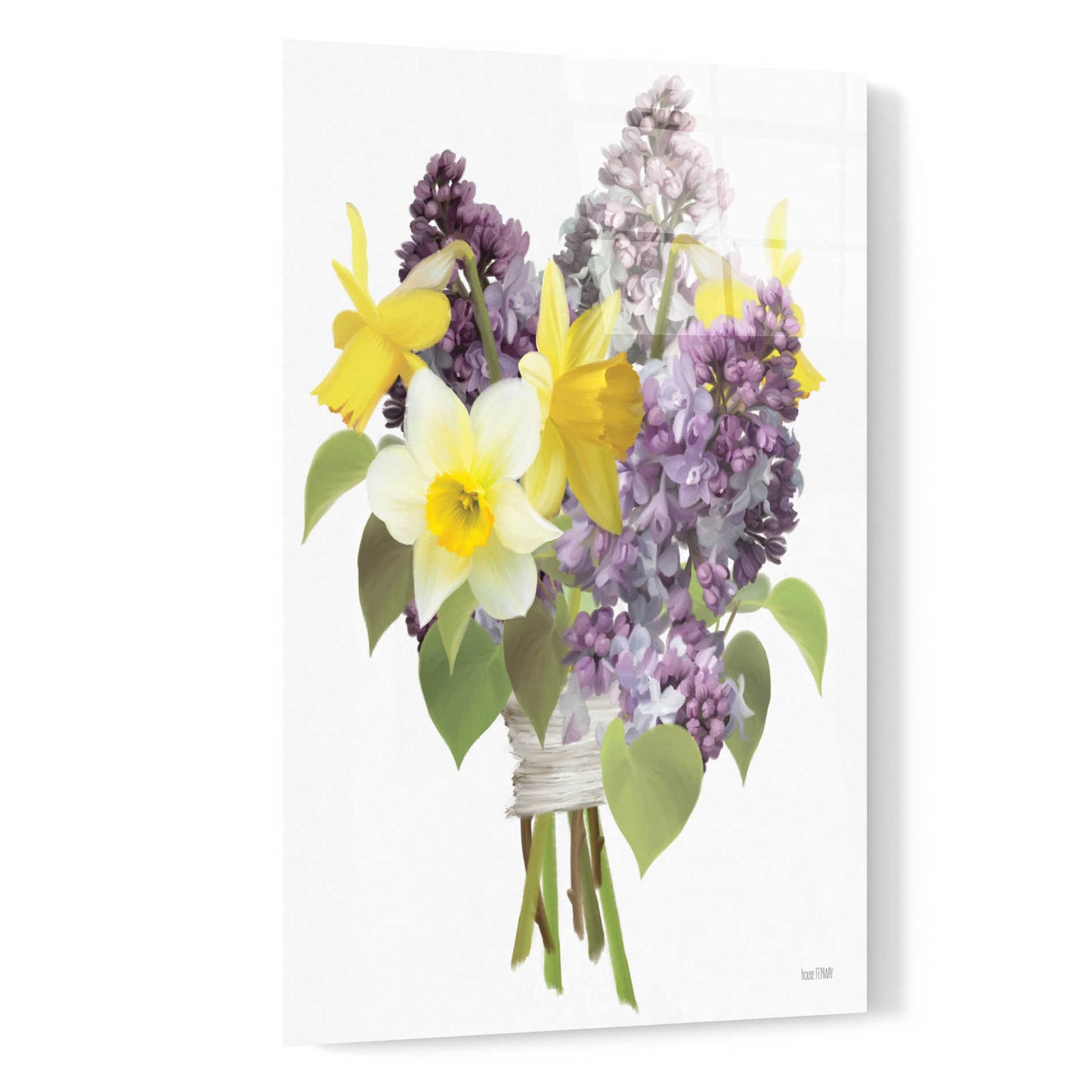 Epic Art 'Lilacs and Daffodils' by House Fenway, Acrylic Glass Wall Art,16x24