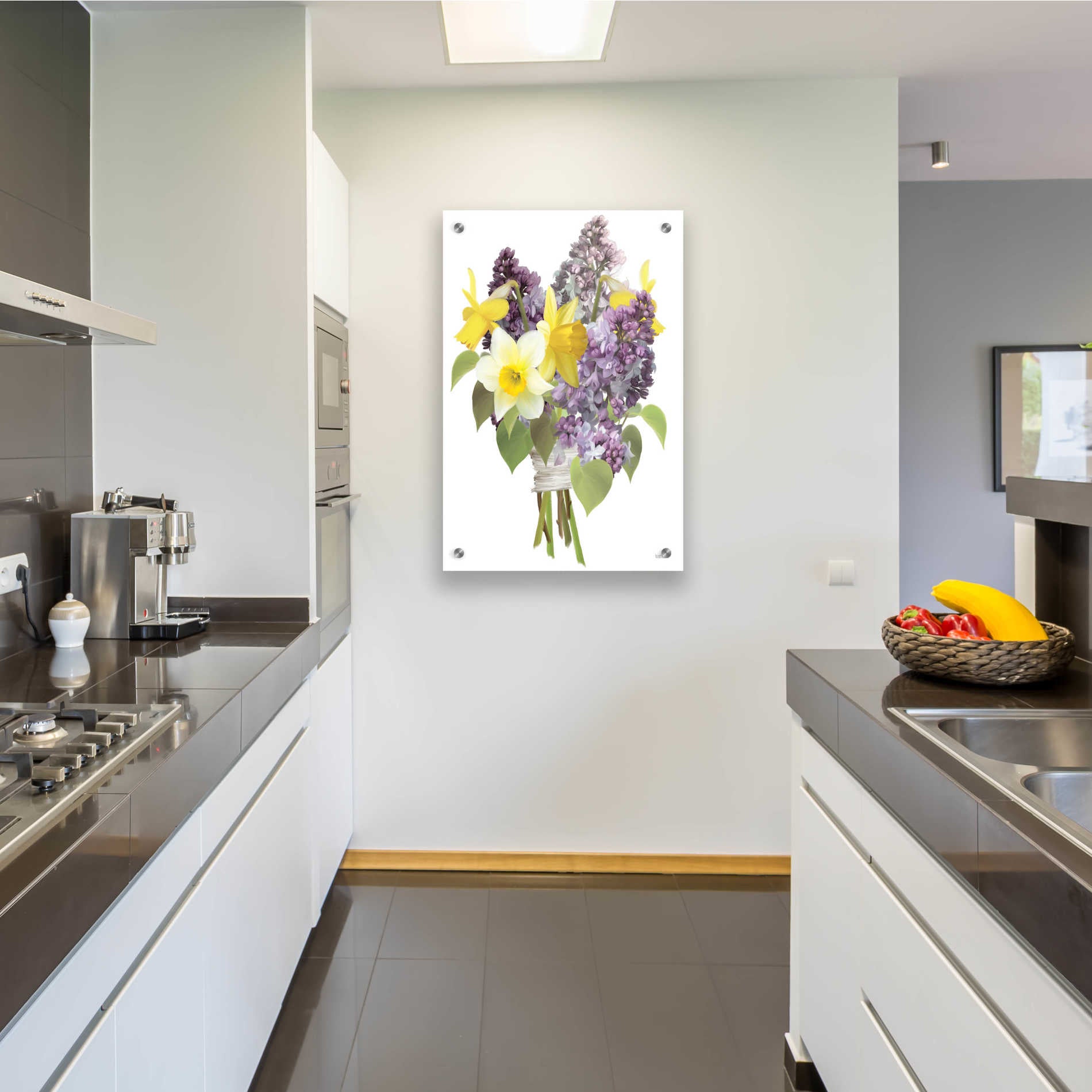 Epic Art 'Lilacs and Daffodils' by House Fenway, Acrylic Glass Wall Art,24x36