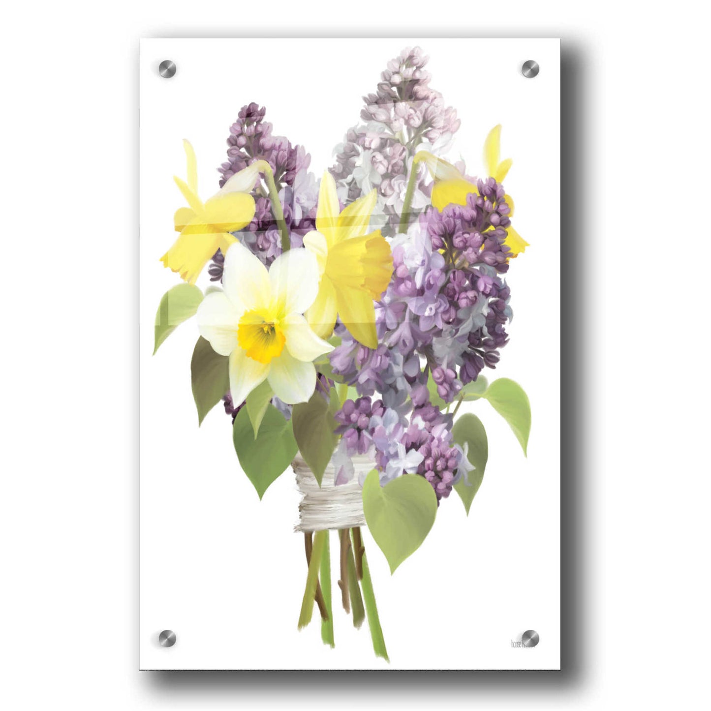 Epic Art 'Lilacs and Daffodils' by House Fenway, Acrylic Glass Wall Art,24x36