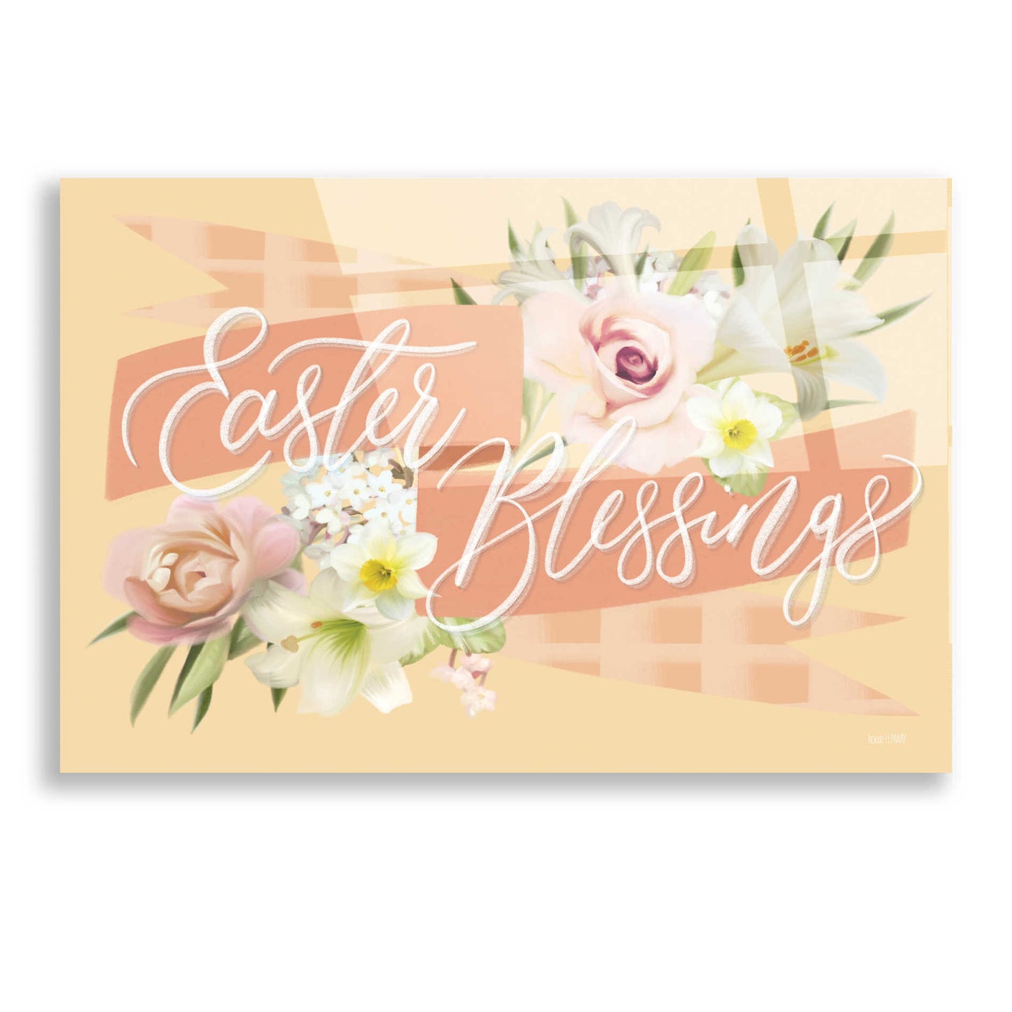 Epic Art 'Easter Blessings in Pink' by House Fenway, Acrylic Glass Wall Art,16x12