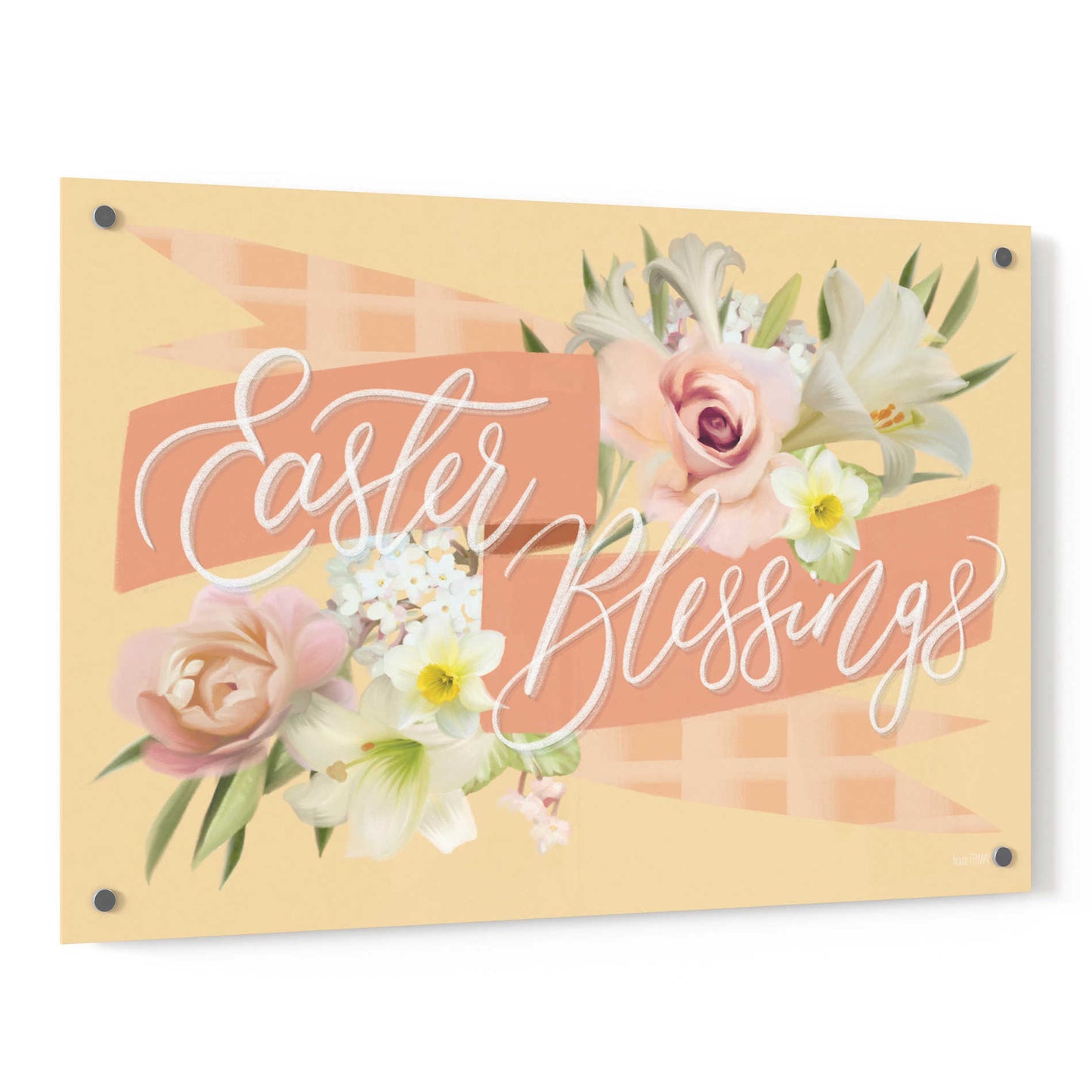 Epic Art 'Easter Blessings in Pink' by House Fenway, Acrylic Glass Wall Art,36x24