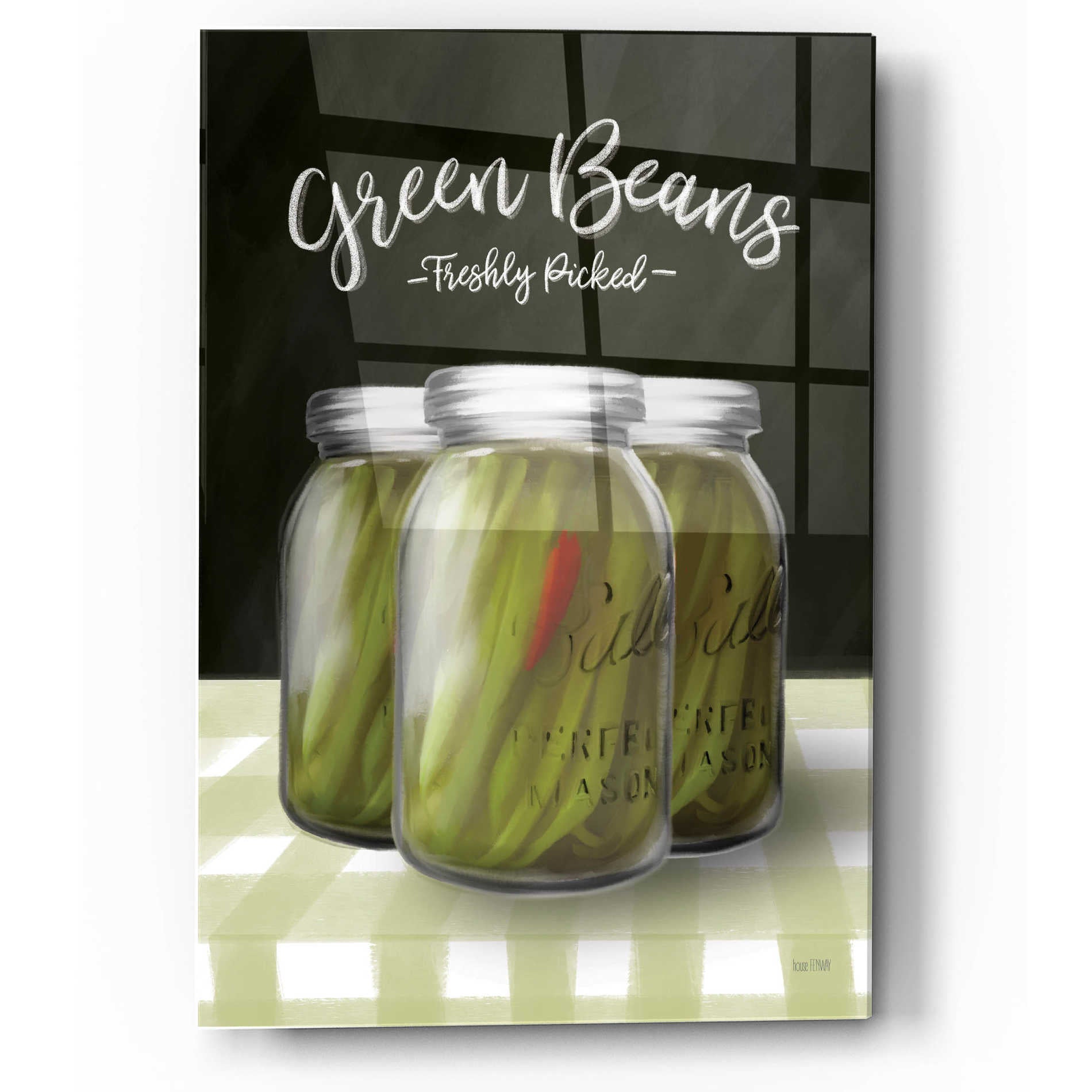 Epic Art 'Farm Fresh Green Beans' by House Fenway, Acrylic Glass Wall Art,12x16