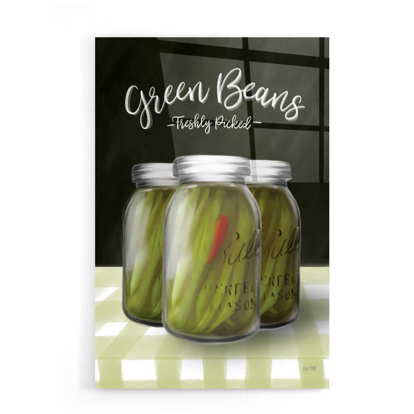 Epic Art 'Farm Fresh Green Beans' by House Fenway, Acrylic Glass Wall Art,16x24