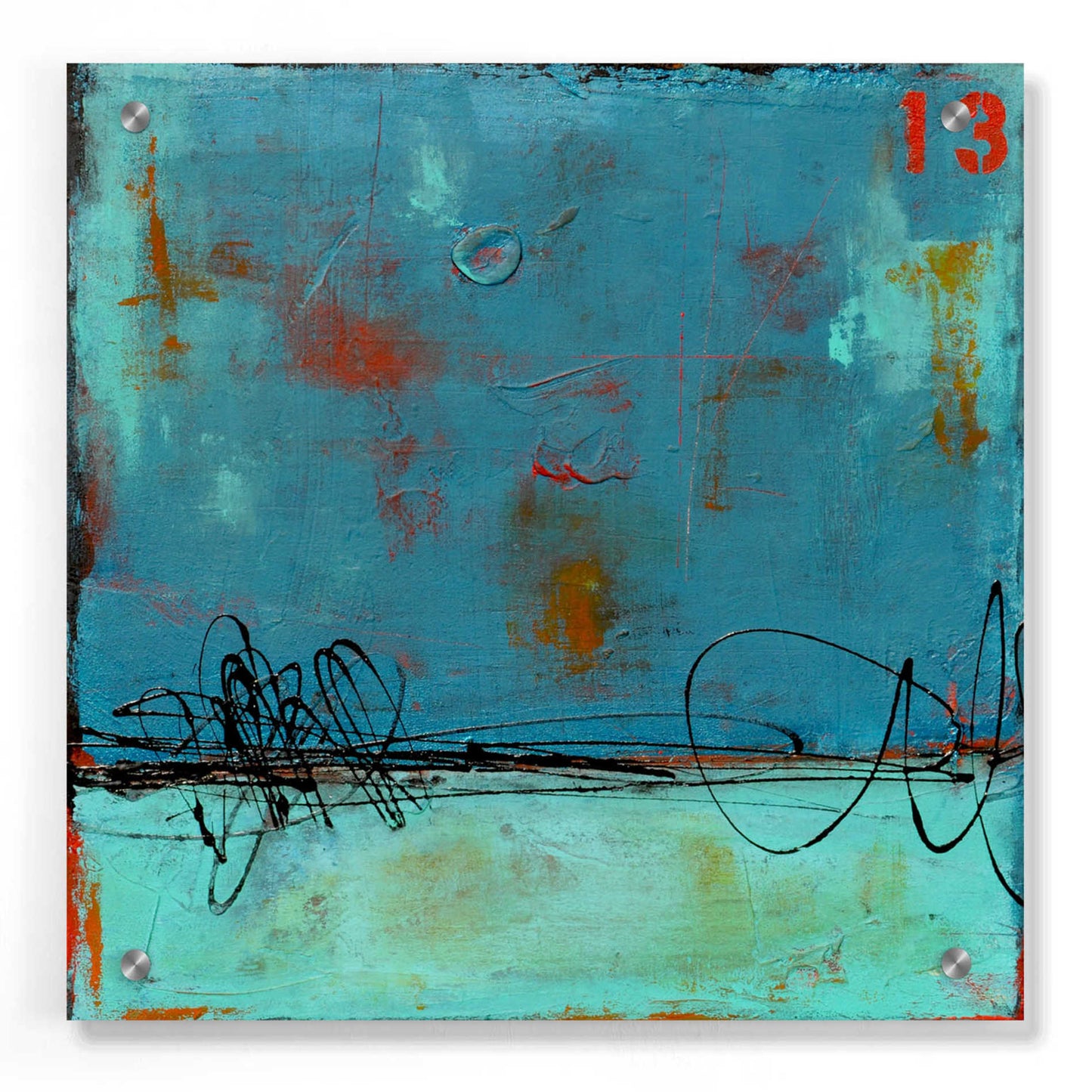 Epic Art 'Blue Bay Marina I' by Erin Ashley, Acrylic Glass Wall Art,36x36