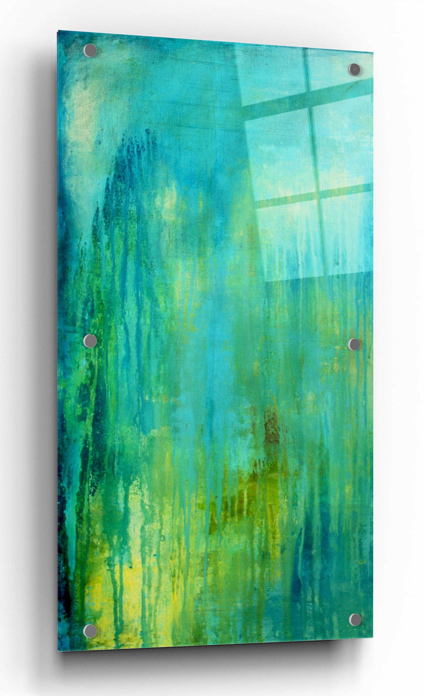 Epic Art 'Blue Mountain Rain I' by Erin Ashley, Acrylic Glass Wall Art