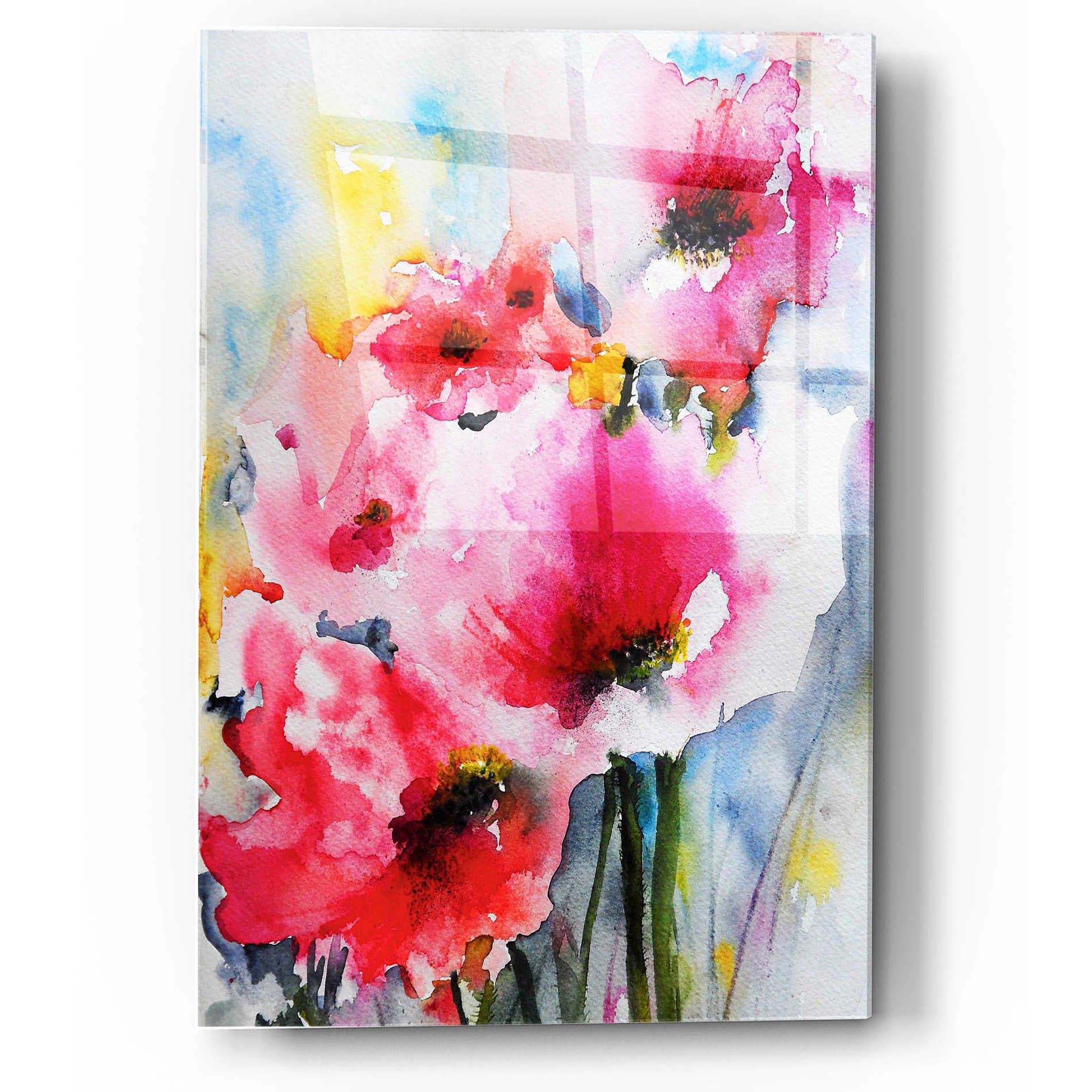 Epic Art 'Summer Poppies II' by Karin Johannesson, Acrylic Glass Wall Art,12x16
