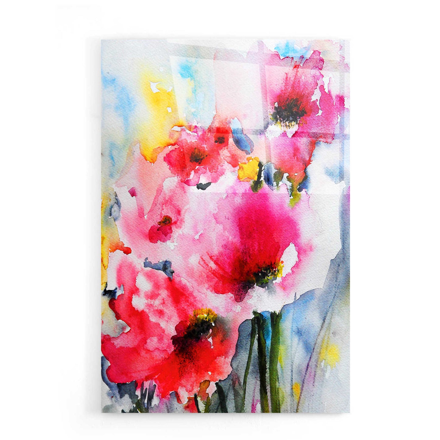 Epic Art 'Summer Poppies II' by Karin Johannesson, Acrylic Glass Wall Art,16x24