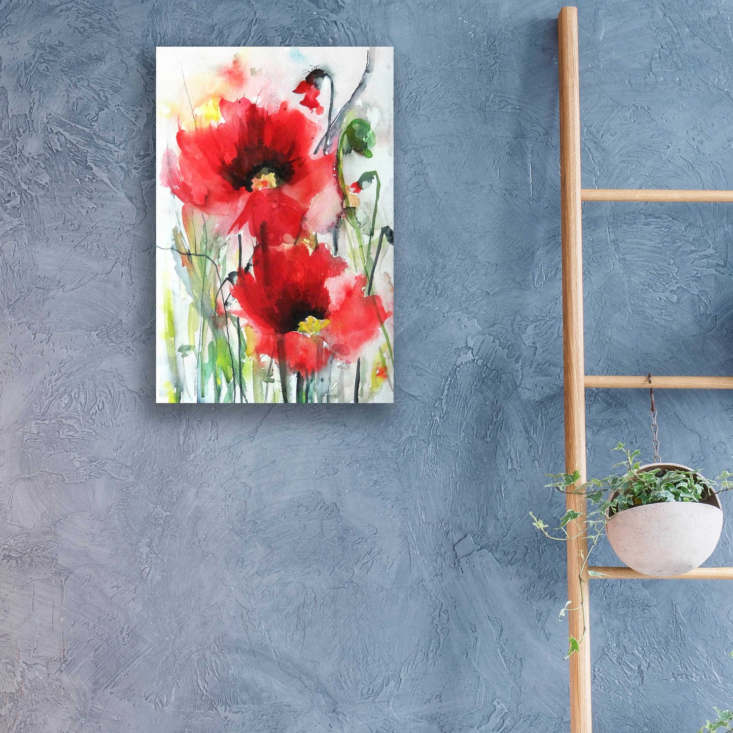 Epic Art 'Red Poppies' by Karin Johannesson, Acrylic Glass Wall Art,16x24