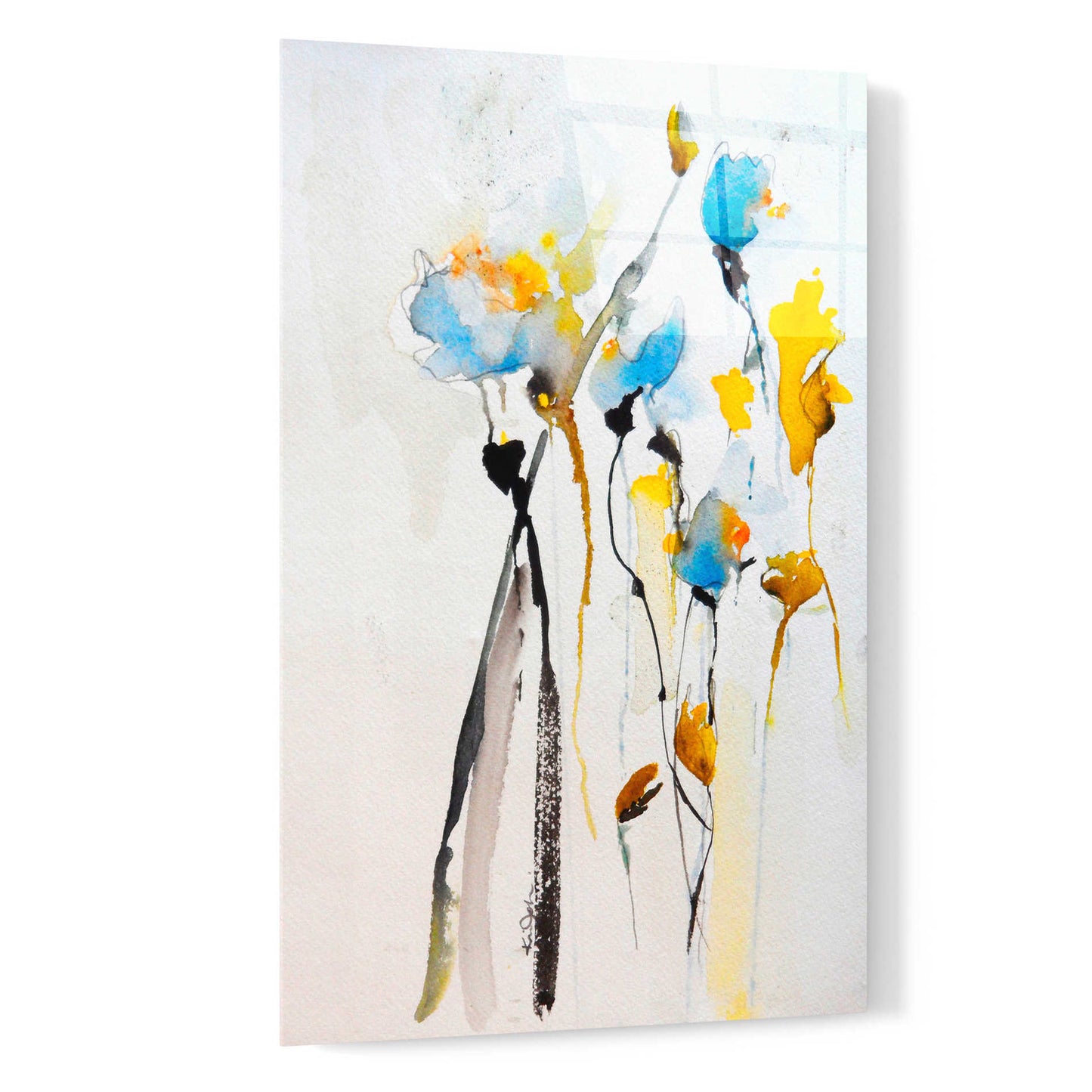 Epic Art 'Blue Flowers II' by Karin Johannesson, Acrylic Glass Wall Art,16x24