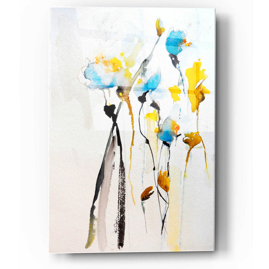 Epic Art 'Blue Flowers II' by Karin Johannesson, Acrylic Glass Wall Art