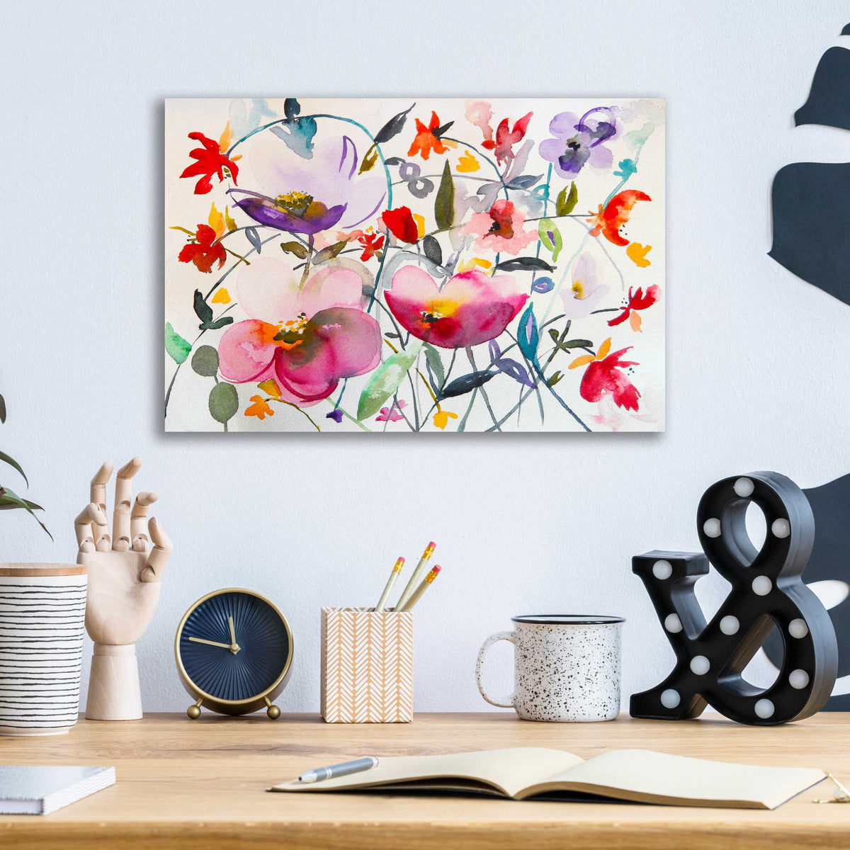 Epic Art 'Bohemian Garden' by Karin Johannesson, Acrylic Glass Wall Art,16x12
