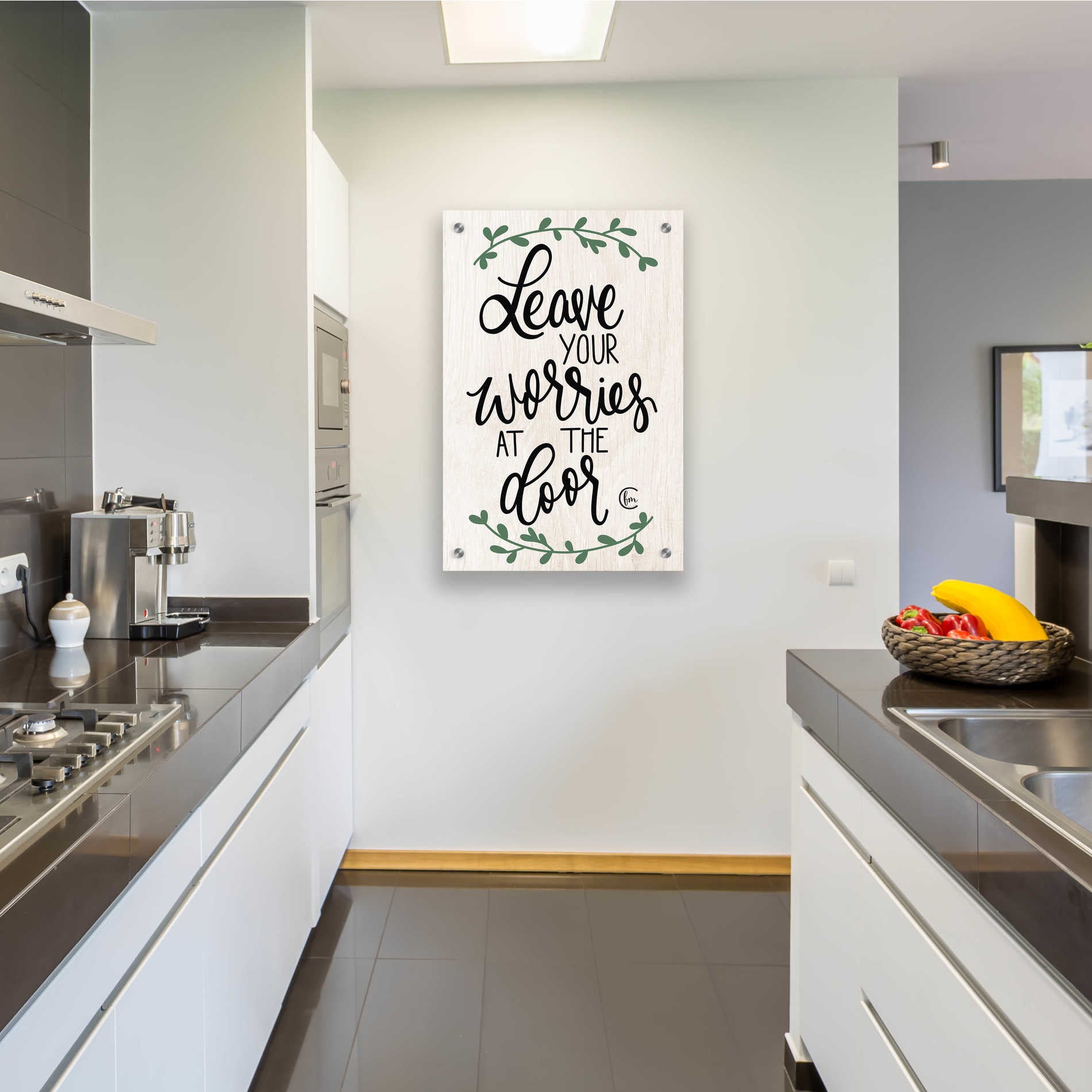 Epic Art 'Leave Your Worries at the Door' by Fearfully Made Creations, Acrylic Glass Wall Art,24x36