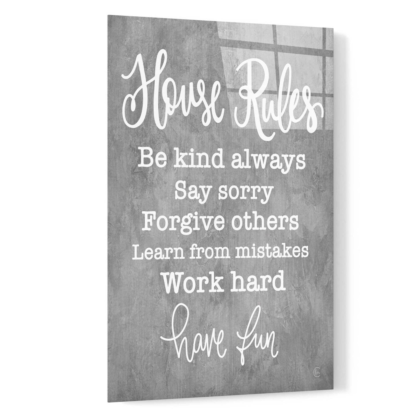 Epic Art 'House Rules' by Fearfully Made Creations, Acrylic Glass Wall Art,16x24