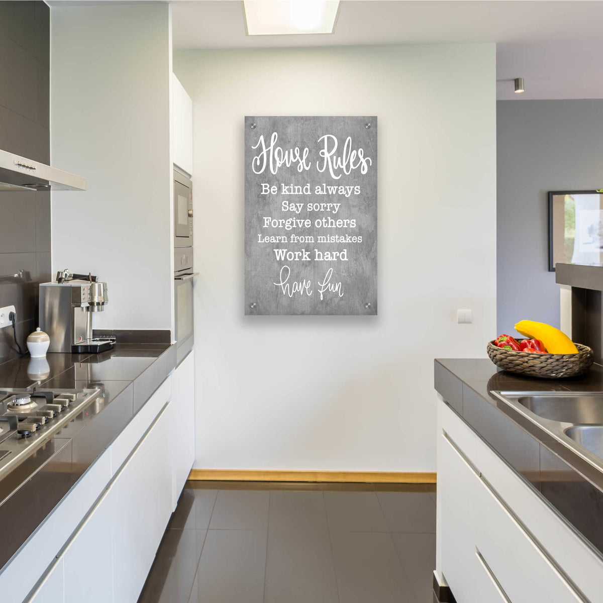 Epic Art 'House Rules' by Fearfully Made Creations, Acrylic Glass Wall Art,24x36