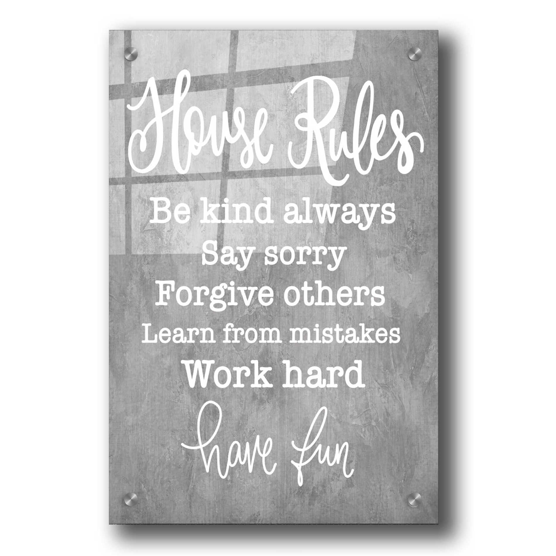 Epic Art 'House Rules' by Fearfully Made Creations, Acrylic Glass Wall Art,24x36
