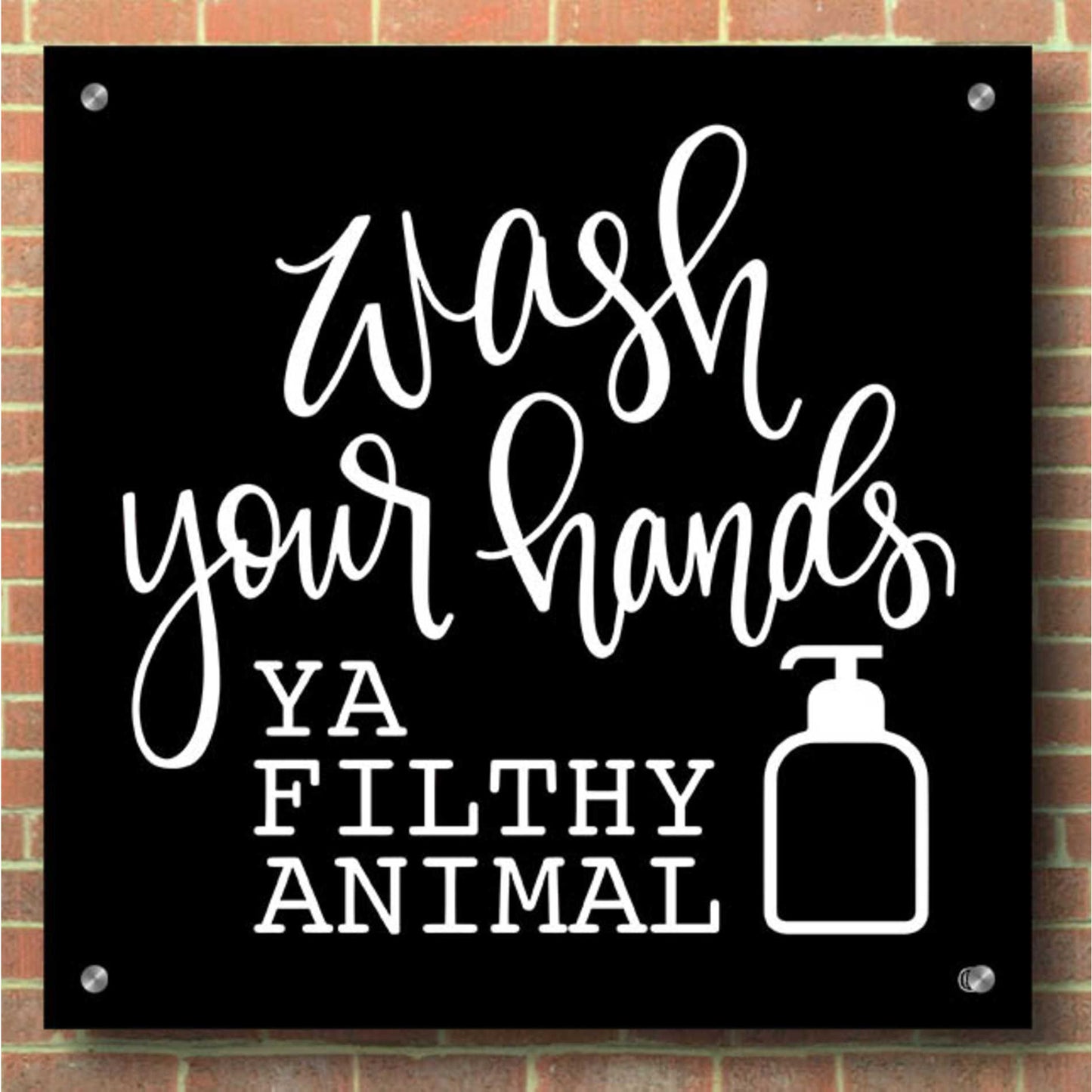 Epic Art 'Wash Your Hands' by Fearfully Made Creations, Acrylic Glass Wall Art,36x36