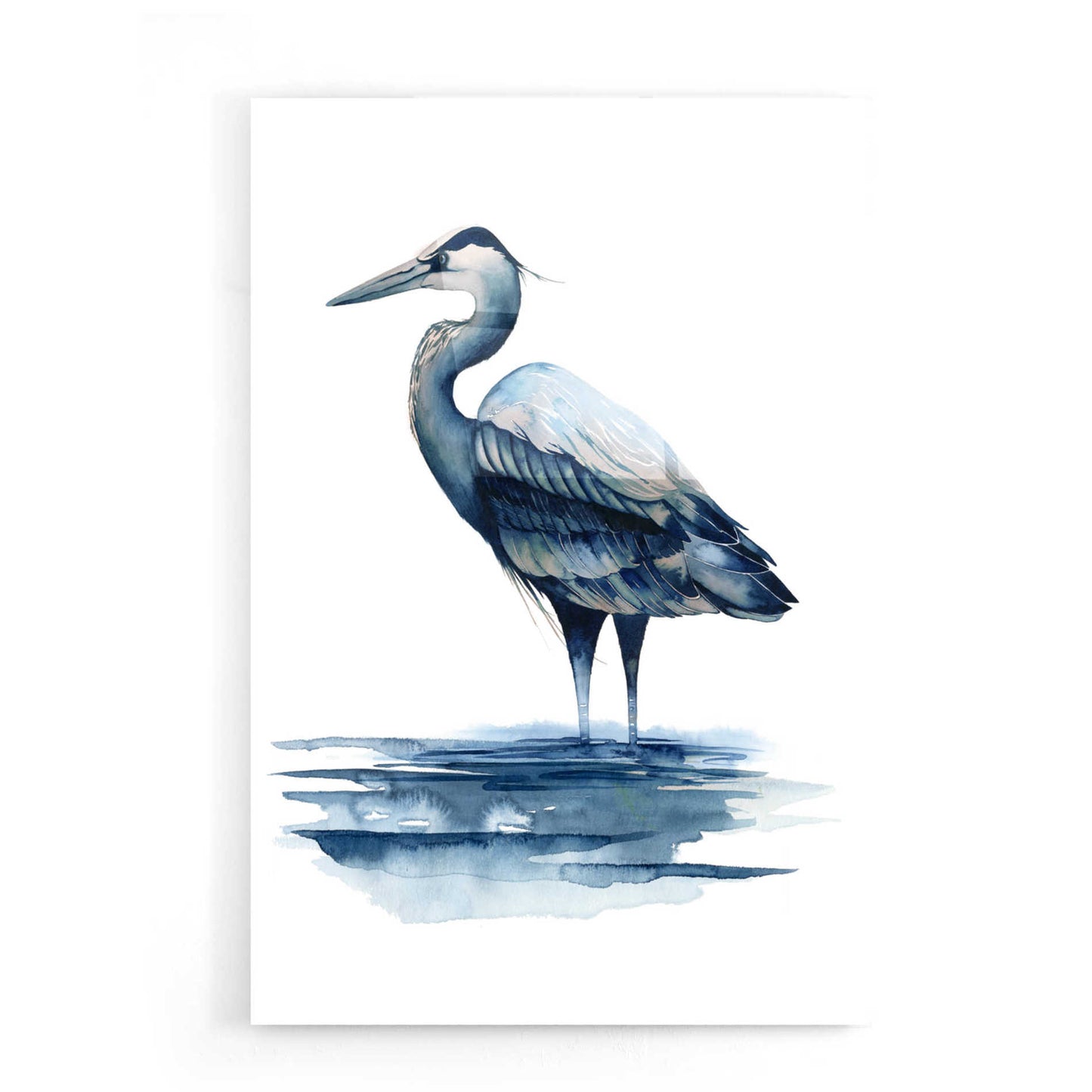 Epic Art 'Azure Heron I' by Grace Popp, Acrylic Glass Wall Art,16x24