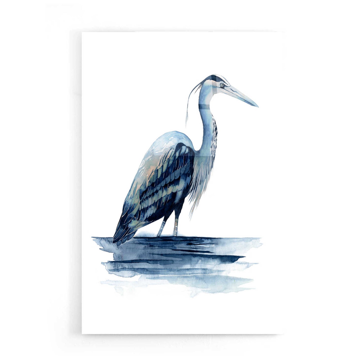 Epic Art 'Azure Heron II' by Grace Popp, Acrylic Glass Wall Art,16x24