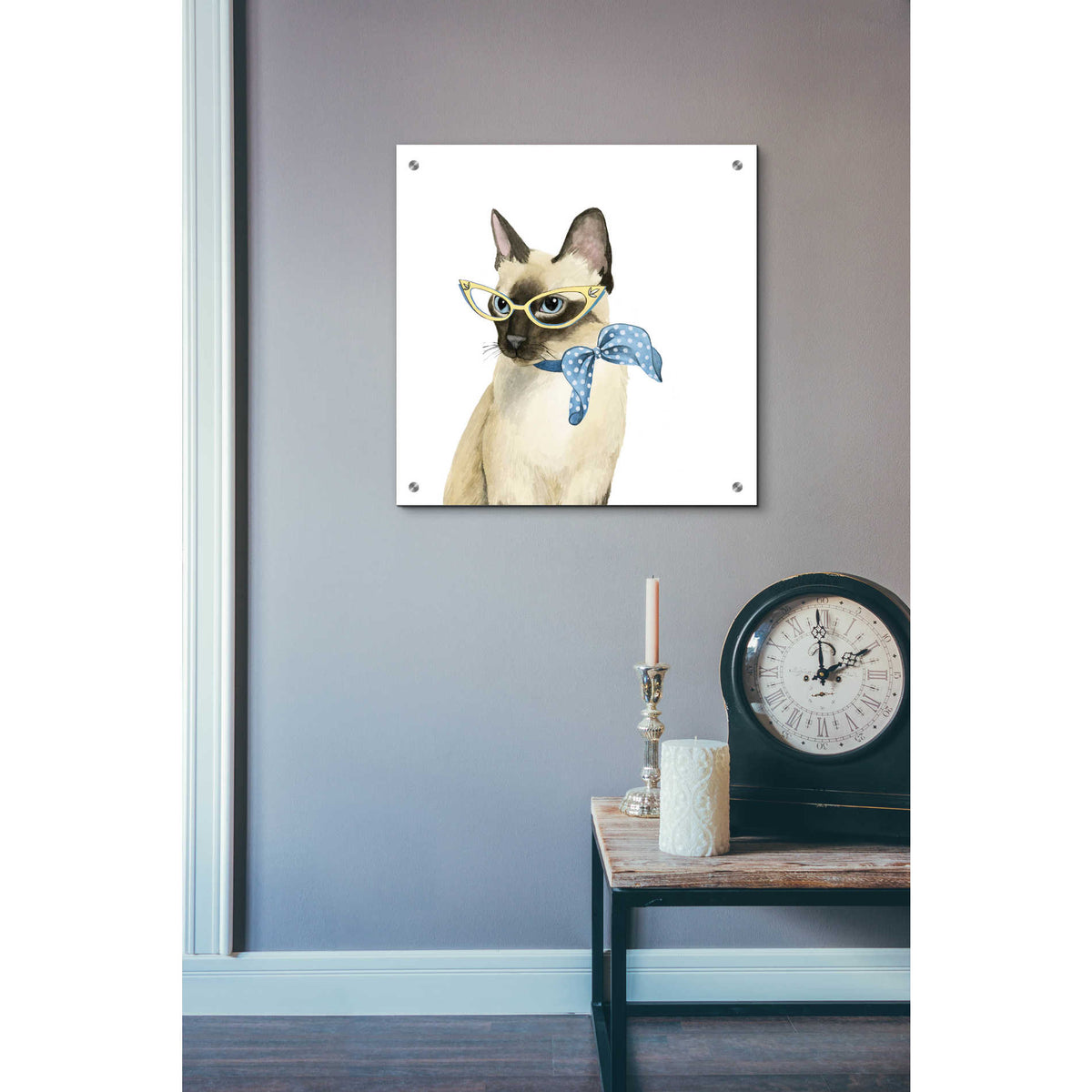 Epic Art 'Cool Cat II' by Grace Popp, Acrylic Glass Wall Art,24x24