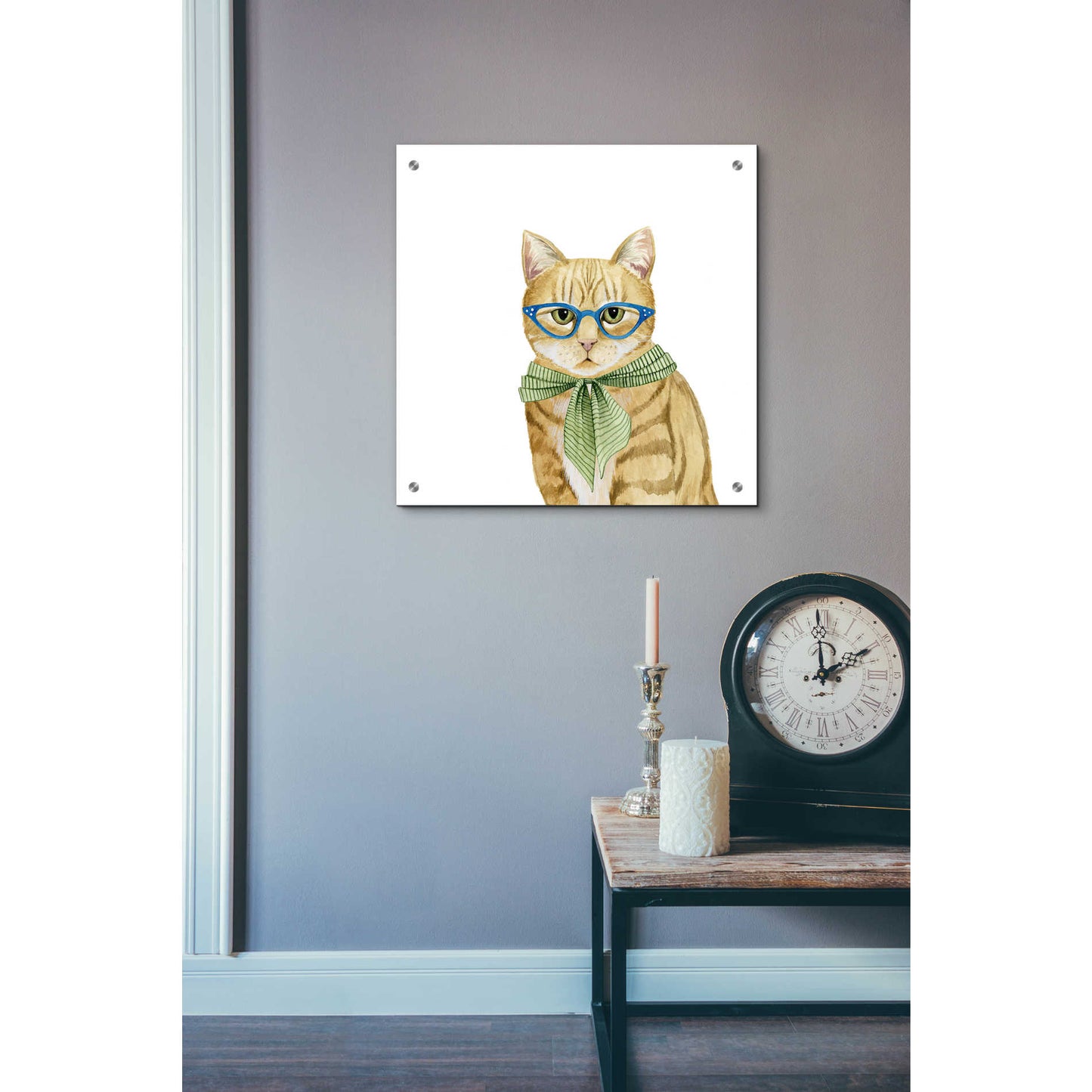 Epic Art 'Cool Cat IV' by Grace Popp, Acrylic Glass Wall Art,24x24