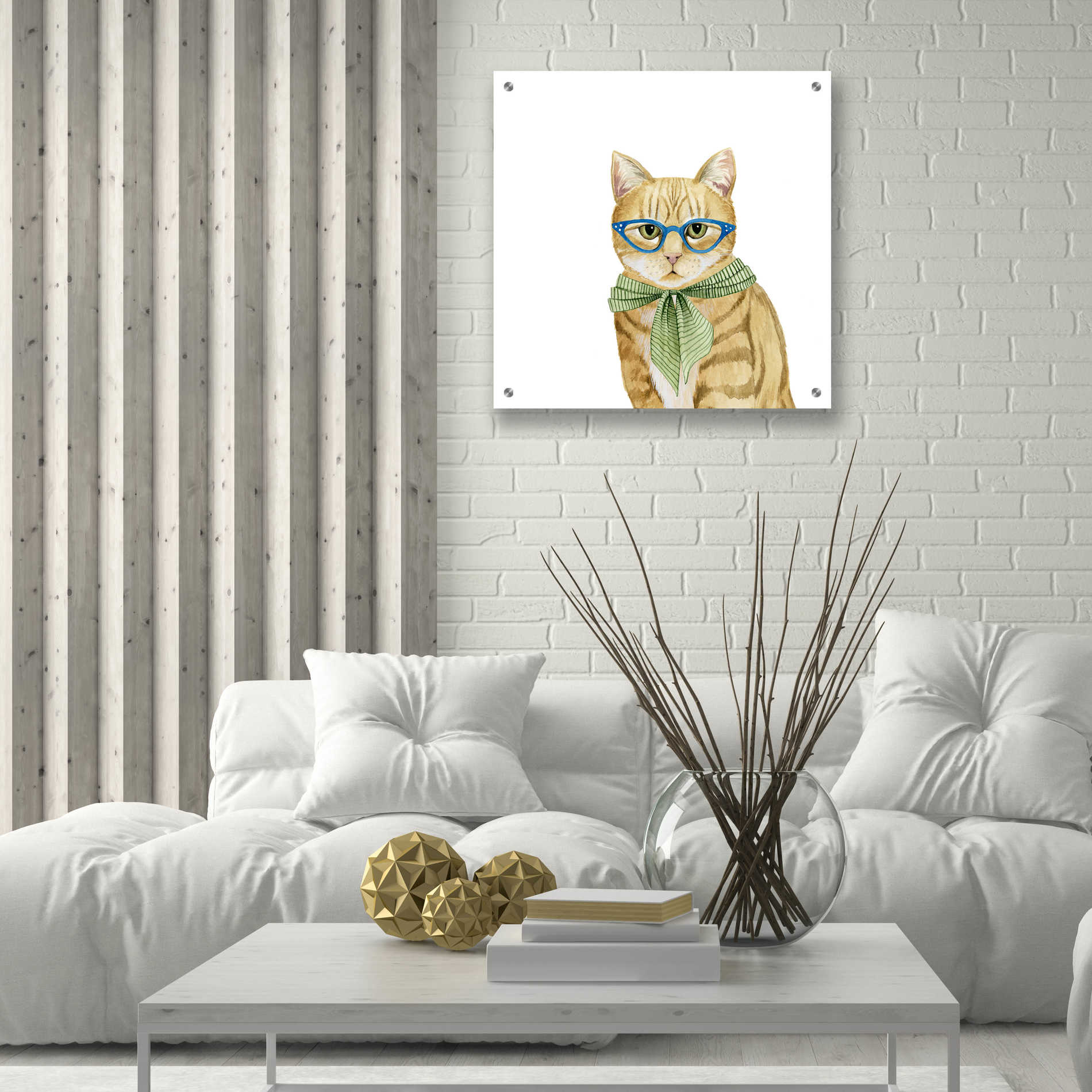 Epic Art 'Cool Cat IV' by Grace Popp, Acrylic Glass Wall Art,24x24