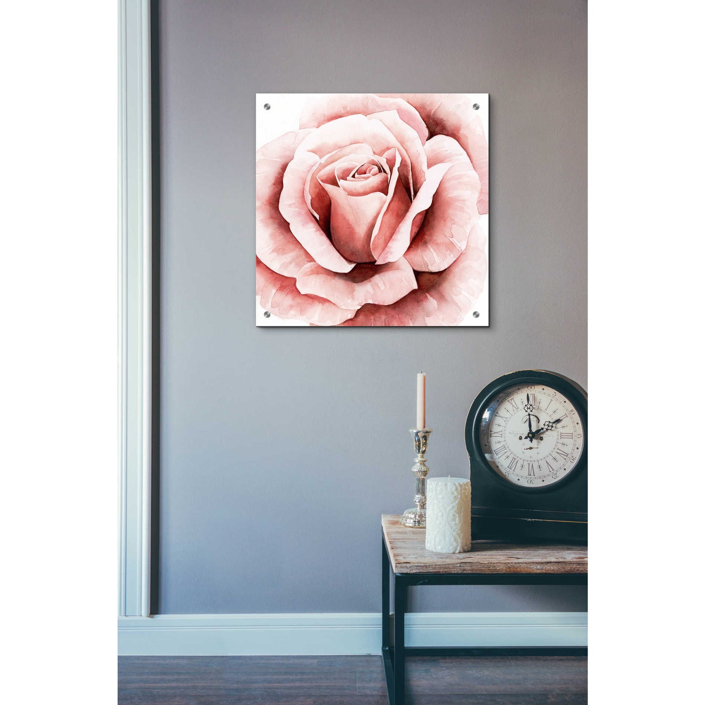 Epic Art 'Pink Rose II' by Grace Popp, Acrylic Glass Wall Art,24x24