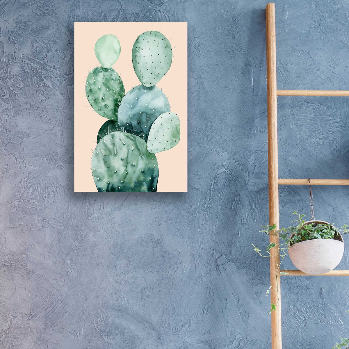 Epic Art 'Cactus on Coral II' by Grace Popp, Acrylic Glass Wall Art,16x24