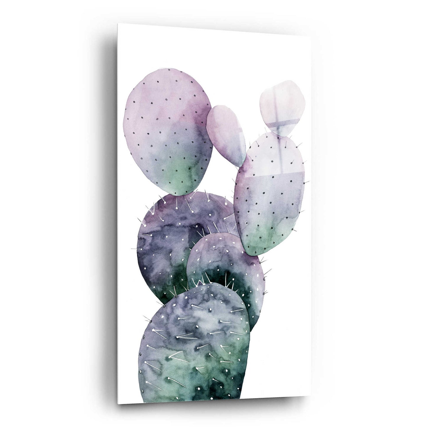 Epic Art 'Purple Cactus I' by Grace Popp, Acrylic Glass Wall Art,12x24