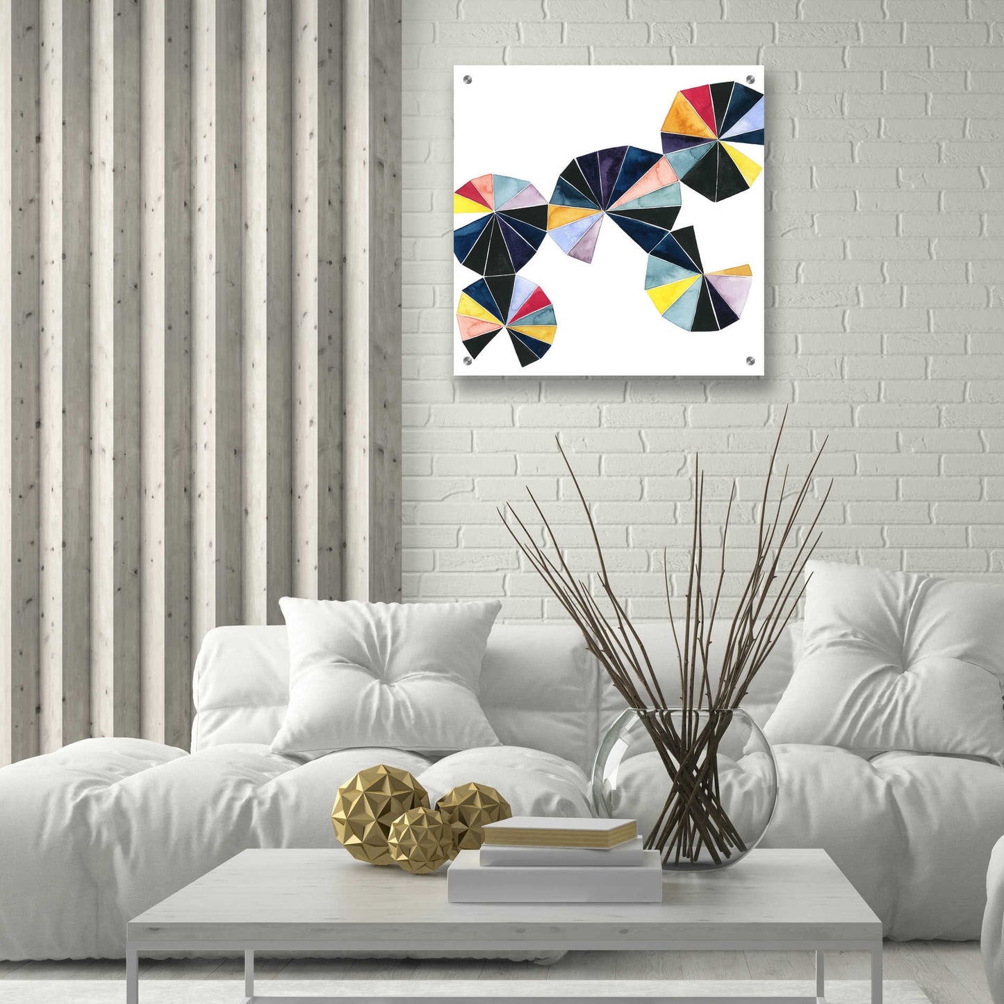 Epic Art 'Pinwheel Bright I' by Grace Popp, Acrylic Glass Wall Art,24x24