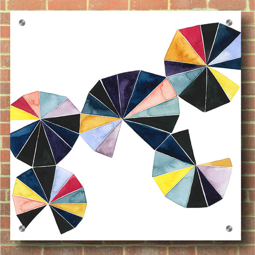 Epic Art 'Pinwheel Bright I' by Grace Popp, Acrylic Glass Wall Art,36x36