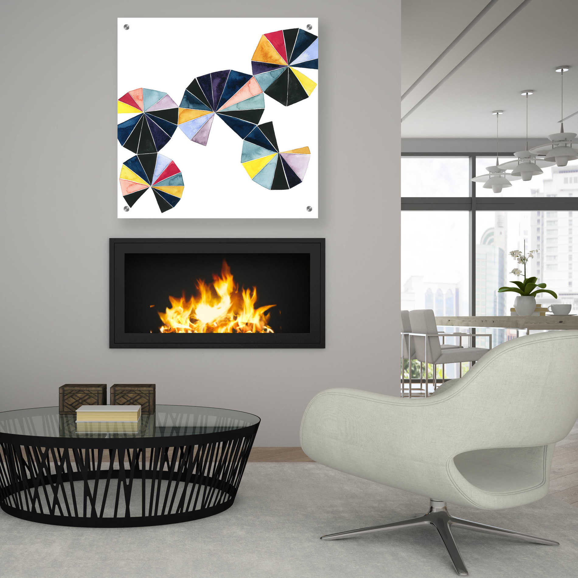 Epic Art 'Pinwheel Bright I' by Grace Popp, Acrylic Glass Wall Art,36x36