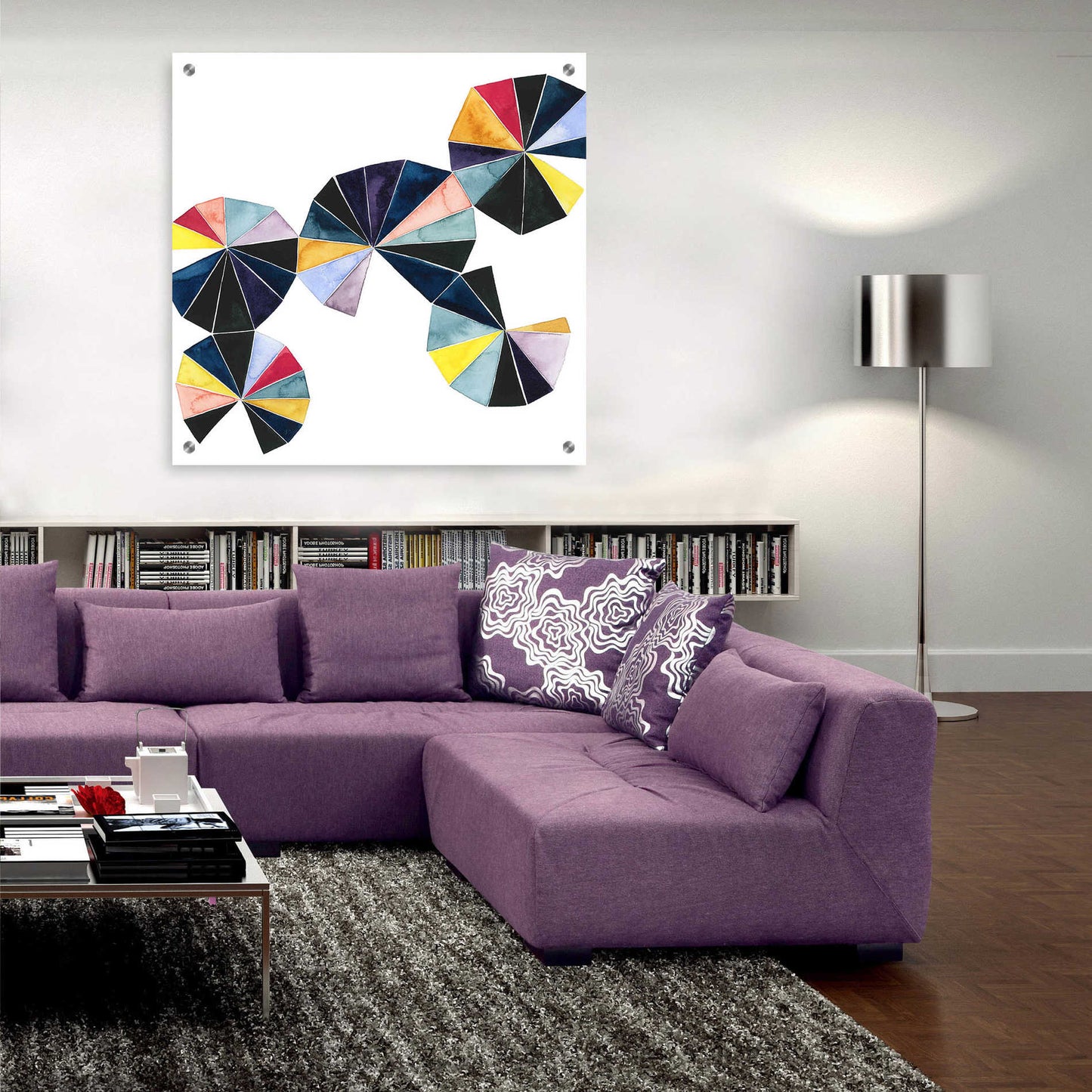 Epic Art 'Pinwheel Bright I' by Grace Popp, Acrylic Glass Wall Art,36x36