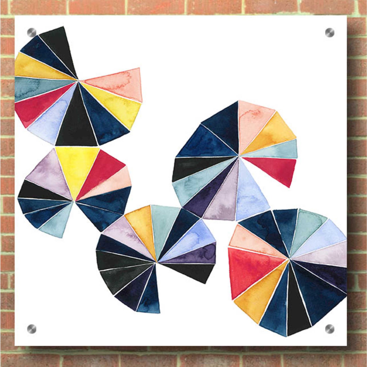 Epic Art 'Pinwheel Bright II' by Grace Popp, Acrylic Glass Wall Art,36x36