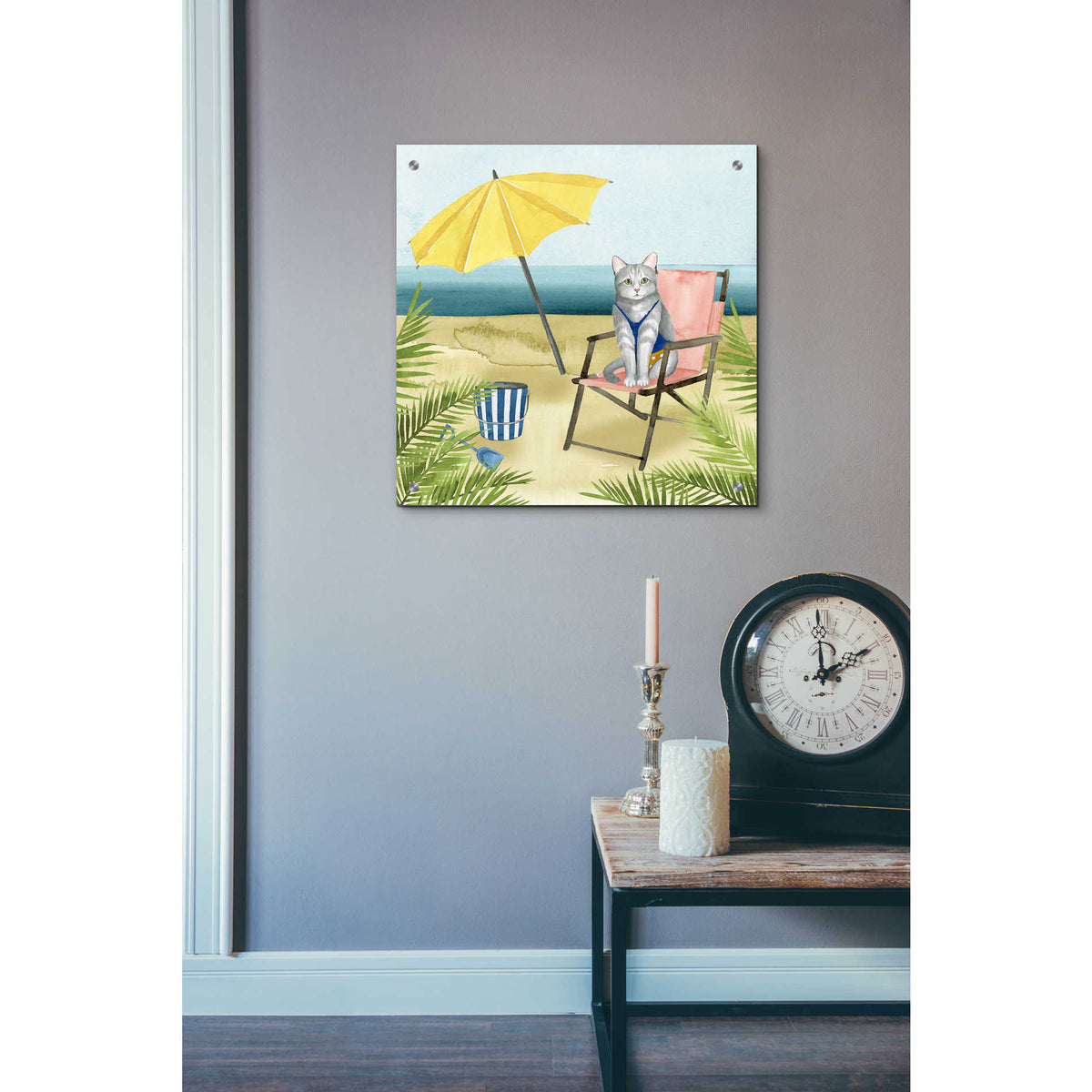Epic Art 'Coastal Kitties II' by Grace Popp, Acrylic Glass Wall Art,24x24