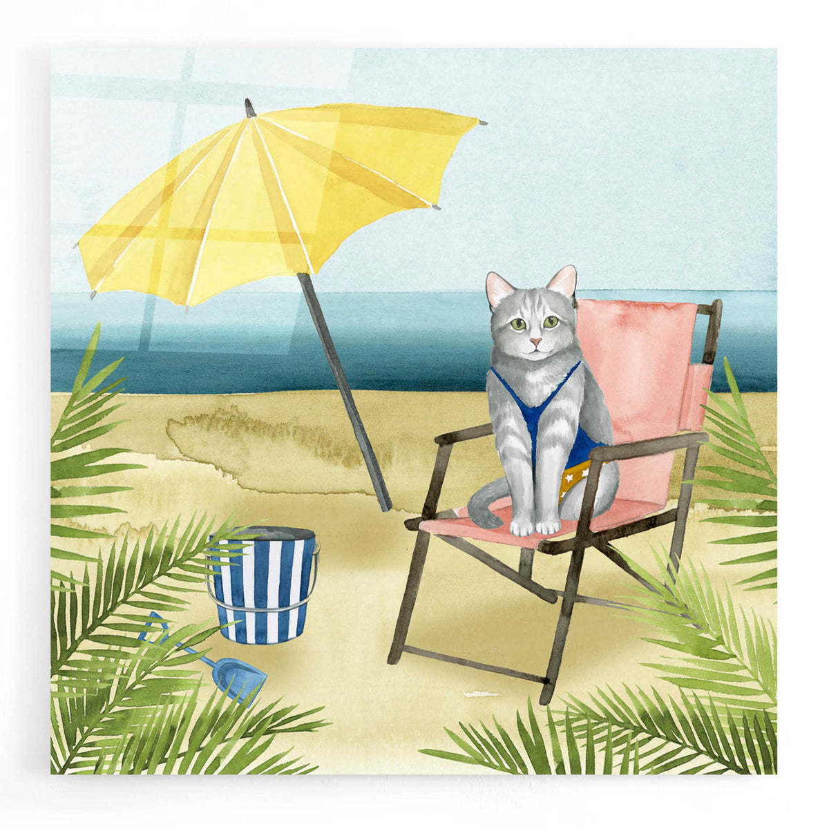 Epic Art 'Coastal Kitties II' by Grace Popp, Acrylic Glass Wall Art