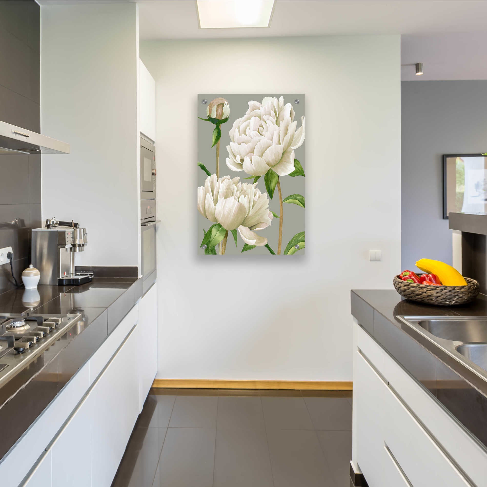 Epic Art 'White Peonies I' by Grace Popp, Acrylic Glass Wall Art,24x36