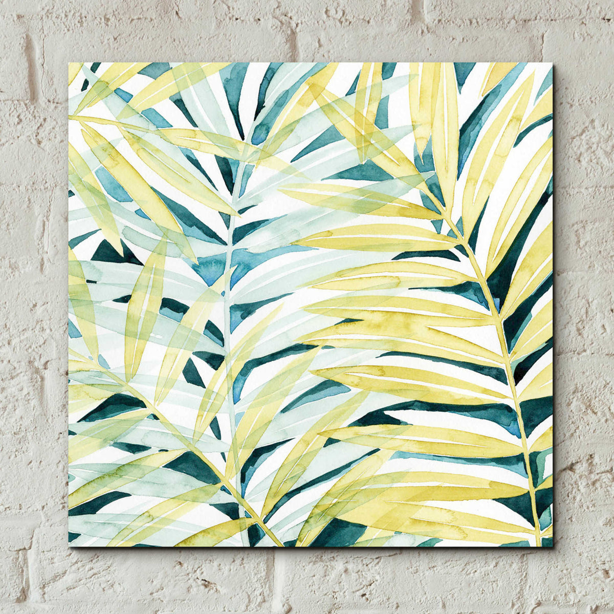 Epic Art 'Sunlit Palms I' by Grace Popp, Acrylic Glass Wall Art,12x12
