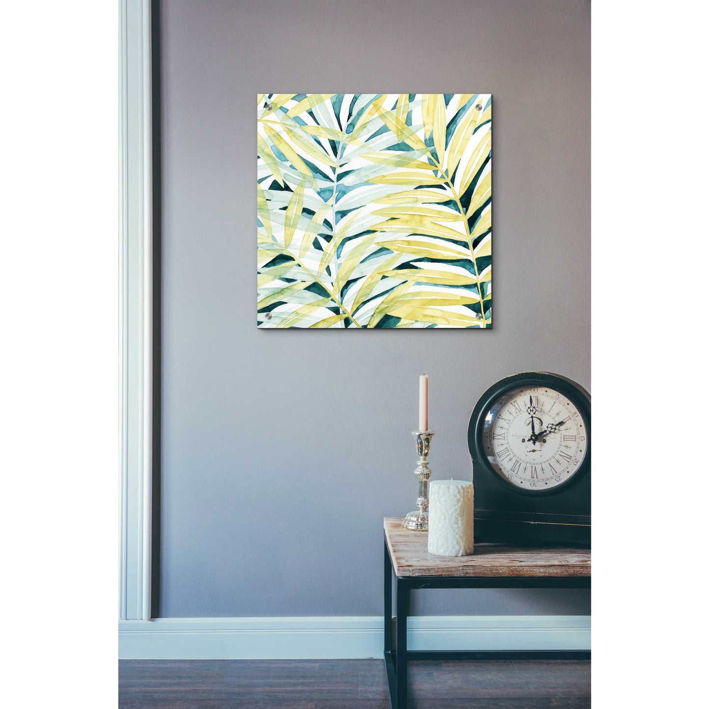 Epic Art 'Sunlit Palms I' by Grace Popp, Acrylic Glass Wall Art,24x24