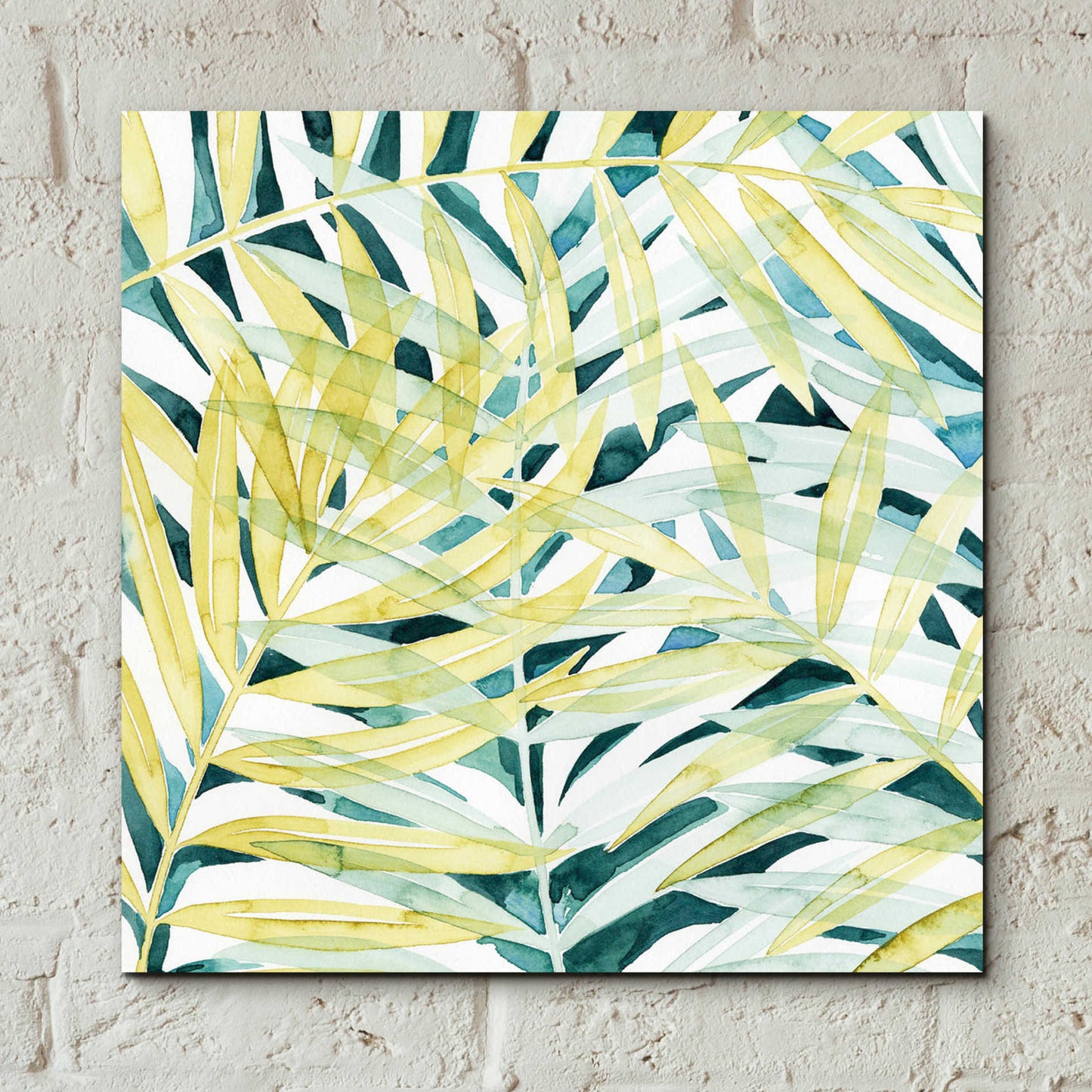 Epic Art 'Sunlit Palms II' by Grace Popp, Acrylic Glass Wall Art,12x12