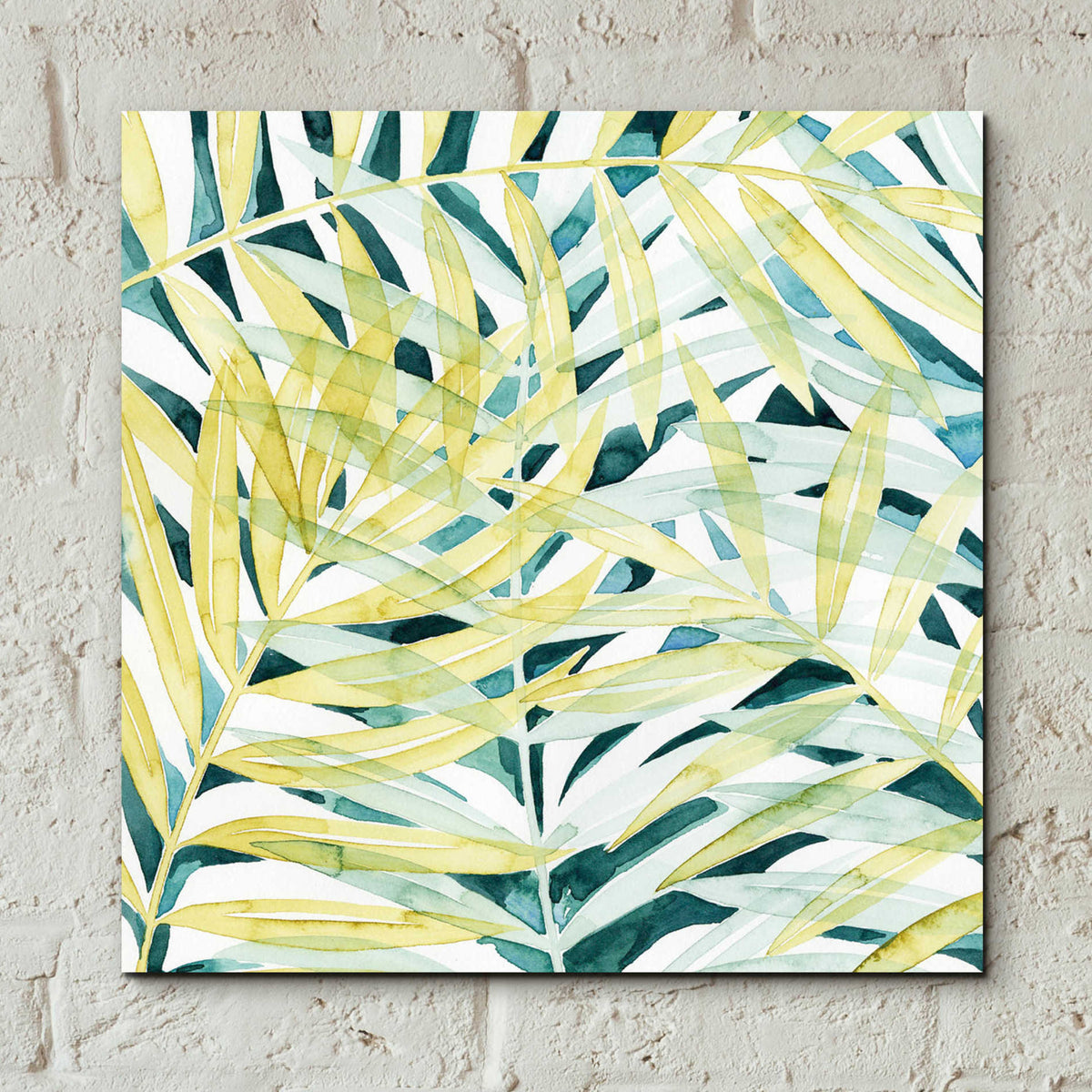 Epic Art 'Sunlit Palms II' by Grace Popp, Acrylic Glass Wall Art,12x12