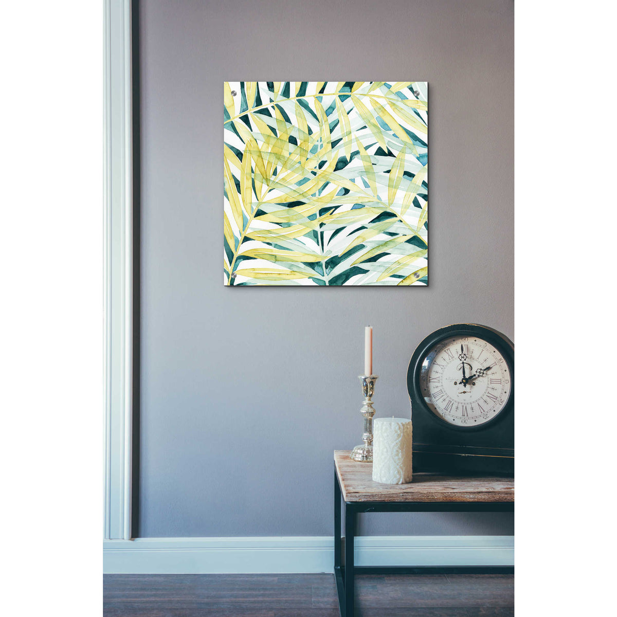 Epic Art 'Sunlit Palms II' by Grace Popp, Acrylic Glass Wall Art,24x24