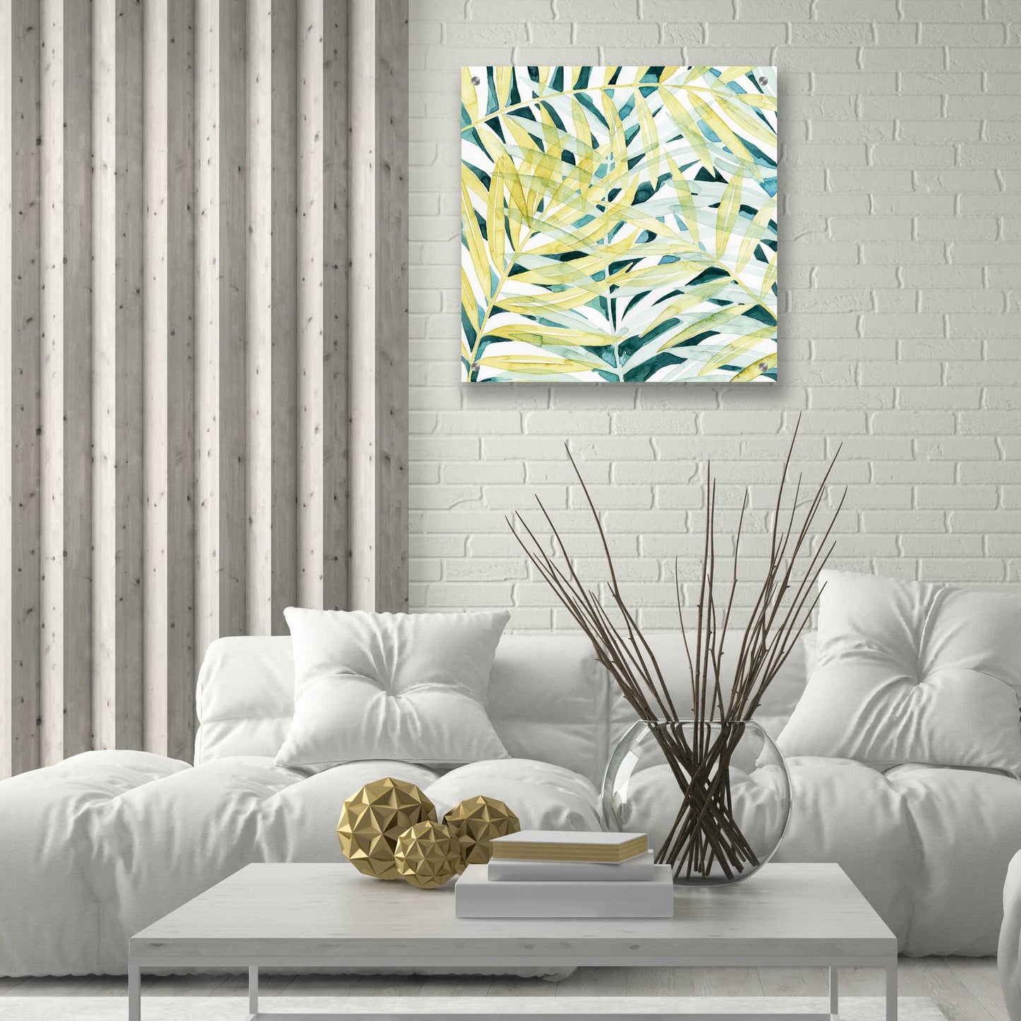 Epic Art 'Sunlit Palms II' by Grace Popp, Acrylic Glass Wall Art,24x24