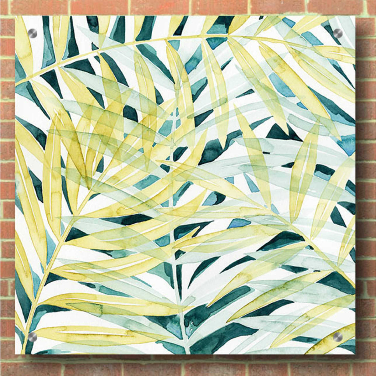 Epic Art 'Sunlit Palms II' by Grace Popp, Acrylic Glass Wall Art,36x36