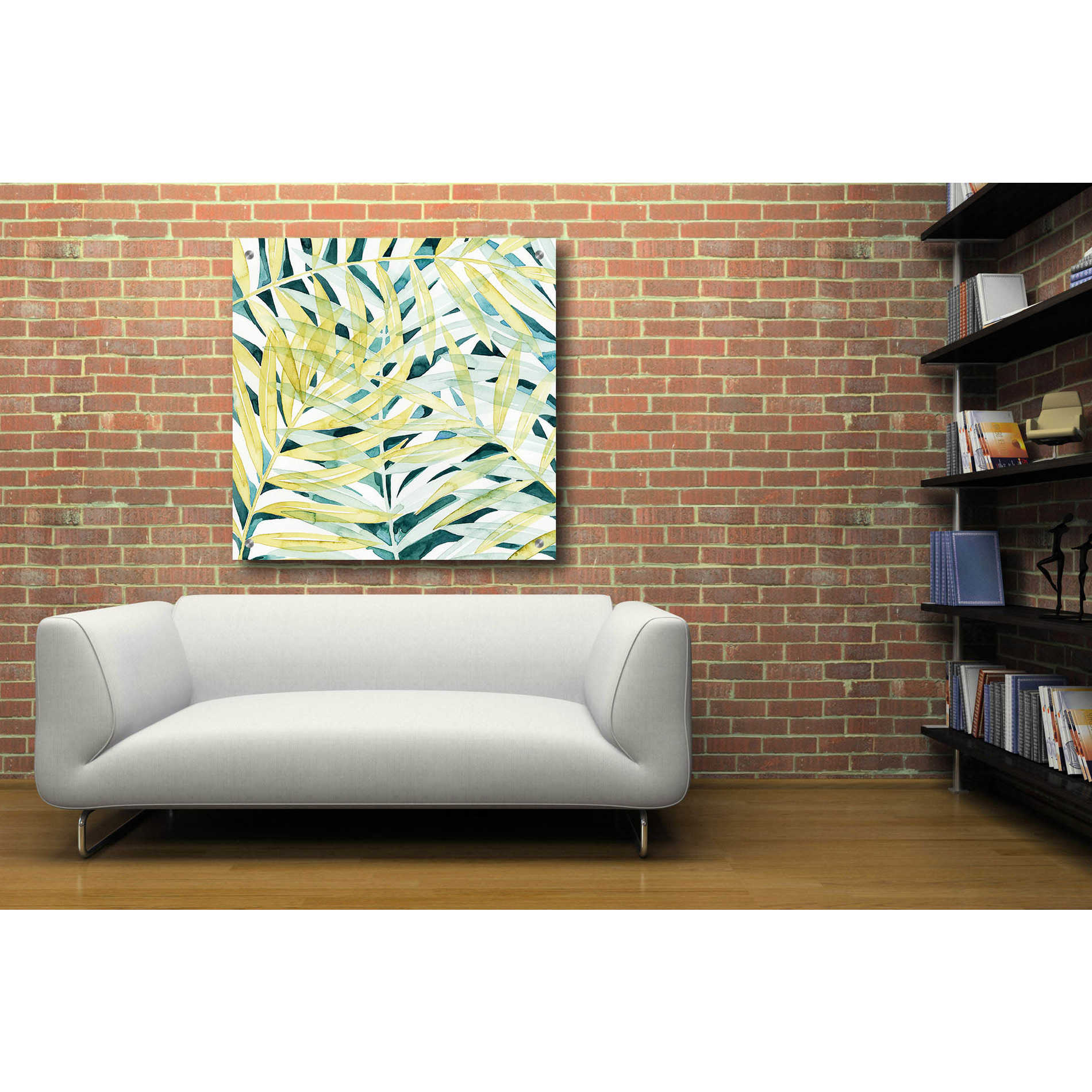 Epic Art 'Sunlit Palms II' by Grace Popp, Acrylic Glass Wall Art,36x36