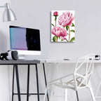 Epic Art 'Winsome Peonies I' by Grace Popp, Acrylic Glass Wall Art,12x16
