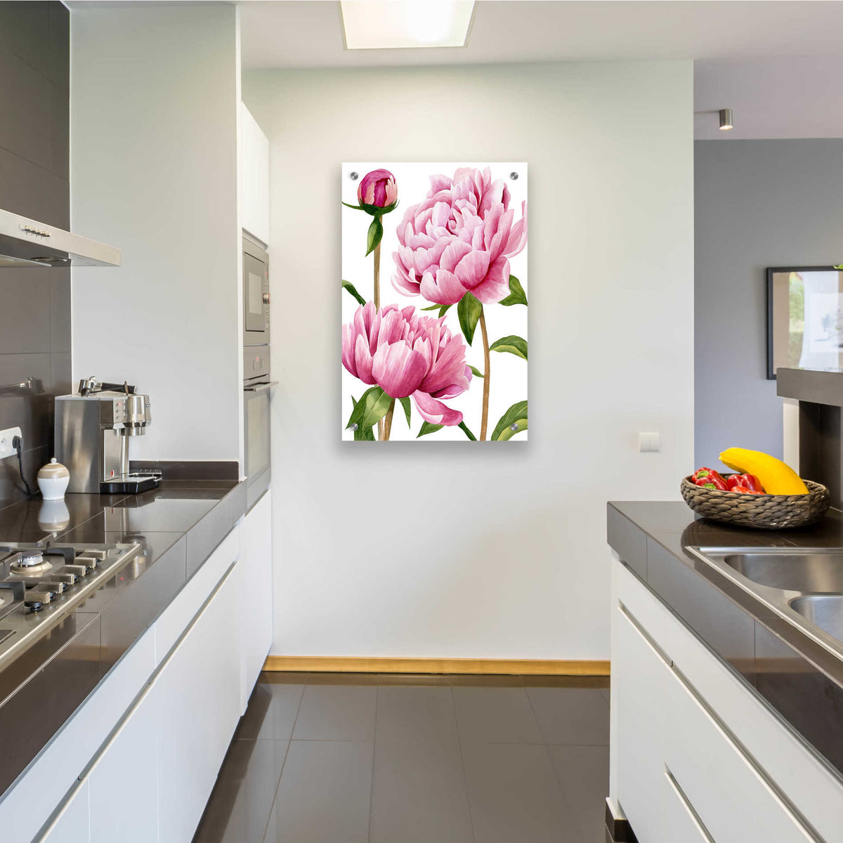 Epic Art 'Winsome Peonies I' by Grace Popp, Acrylic Glass Wall Art,24x36
