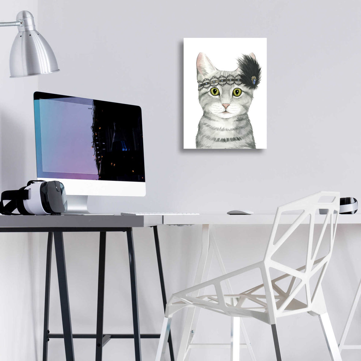 Epic Art 'Downton Cat III' by Grace Popp, Acrylic Glass Wall Art,12x16